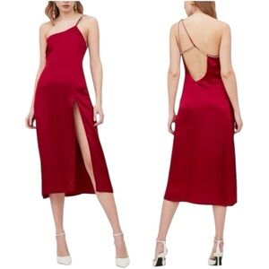For Love And Lemons Elora Midi Slip Dress Red Rhinestones Size Small NWT